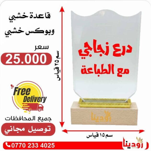 درع زجاجي 25 سم